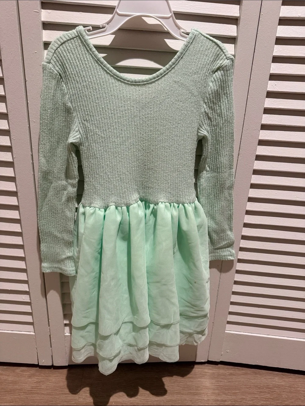 Old Navy Mint Green Knit Top with Tiered Chiffon Skirt